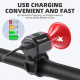 WEST BIKING Loud Bike Electric Horn USB Charging Mini Bicycle Bell For Road Bike MTB Cycling Bell 90db Safety Bike Accessories