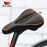 WEST BIKING MTB Bicycle Gel Saddle Cover Comfortable Road Bike Seat Cover Breathable Anti-Slip Cycling Cushion With Rain Cover
