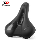 WEST BIKING MTB Comfortable Saddle City Commuter Bike Thicken Foam Saddle Shock Absorber Comfort Bicycle Seat Breathable Cushion
