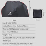 WEST BIKING MTB Road Bike Portable Dust Cover Waterproof Bike Guard Frame Chain Crankset Protection Cycling Accessories