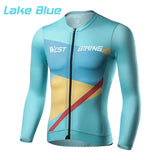 WEST BIKING Men Road Bike Jerseys Long Sleeve Cycling Shirt Spring Autumn MTB Jerseys Triathlon Breathable Tops With Pockets