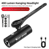 WEST BIKING Mini Ultralight Bicycle Headlights Rechargeable 4800mAh MTB Road Bike Front Light Portable Cycling LED Flashlight