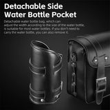 WEST BIKING Motorcycle Bag PU Leather Waterproof 16L 2 Pcs Side Bags Universal Motorcycle Pannier Bag With Bottle Bag Padlock