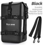 WEST BIKING Motorcycle Bag Waterproof Expandable 5L Bumper Bags Travel Motorcross Luggage Frame Side Bag Men's Shoulder Bag