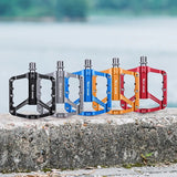 WEST BIKING Mountain Bike Reflective 3 Bearing Pedals Lightweight Aluminum Alloy Non-Slip Road Bike Flat Pedals For MTB BMX