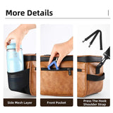 WEST BIKING Multifunctional Bicycle Handlebar Bag Waterproof Touch Screen Phone Bag Crazy Horse Leather Travel Insulated Bag