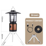 WEST BIKING Outdoor Camping Light USB Rechargeable Tent Hanging Light Camping Lamp Tripod Stand Battery Indicator Led Flashlight