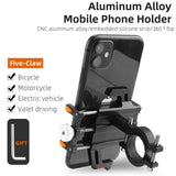 WEST BIKING Phone Holder Motorcycle Electric Scooter Cellphone Stand Aluminum Alloy CNC Smart Phone Bracket Bicycle Accessories