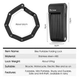 WEST BIKING Portable Bicycle Folding Lock Heavy Duty Anti-theft Security Electric Scooter Lock With 2 Keys Mounting Bracket