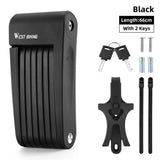WEST BIKING Portable Bicycle Folding Lock Heavy Duty Anti-theft Security Electric Scooter Lock With 2 Keys Mounting Bracket