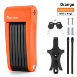 WEST BIKING Portable Bicycle Folding Lock Heavy Duty Anti-theft Security Electric Scooter Lock With 2 Keys Mounting Bracket