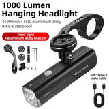 WEST BIKING Professional Bicycle Headlight MTB Road Bike Waterproof Front Light 1000 Lumen USB Rechargeable Cycling Flashlight
