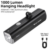 WEST BIKING Professional Bicycle Headlight MTB Road Bike Waterproof Front Light 1000 Lumen USB Rechargeable Cycling Flashlight