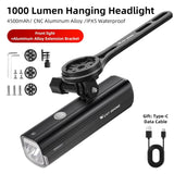 WEST BIKING Professional Bicycle Headlight MTB Road Bike Waterproof Front Light 1000 Lumen USB Rechargeable Cycling Flashlight