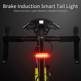 WEST BIKING Smart Bicycle Tail light High Visibility Brake Sensing Rechargable Rear light Waterproof AUTO Bike USB Flash Light
