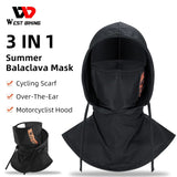 WEST BIKING Summer Full Face UV Protection Motorcycle Cycling Hood Ice Silk Balaclava Mask Hiking Fishing Hat Cooling Sport Gear