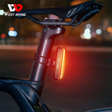 WEST BIKING USB Rechargeable Bicycle Rear Light Road Bike LED Tail Light Bar High Visibility Cycling Flash Light MTB Accessories