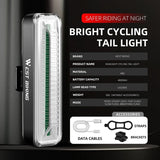 WEST BIKING USB Rechargeable Bicycle Rear Light Road Bike LED Tail Light Bar High Visibility Cycling Flash Light MTB Accessories