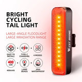 WEST BIKING USB Rechargeable Bicycle Rear Light Road Bike LED Tail Light Bar High Visibility Cycling Flash Light MTB Accessories