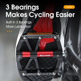 WEST BIKING Ultralight Bicycle Pedals Flat MTB Aluminum Pedals With Reflector Road Bike 3 Bearing Pedals Bike Accessories