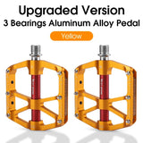 WEST BIKING Ultralight Bicycle Pedals Flat MTB Aluminum Pedals With Reflector Road Bike 3 Bearing Pedals Bike Accessories