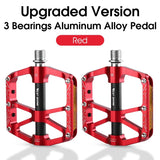 WEST BIKING Ultralight Bicycle Pedals Flat MTB Aluminum Pedals With Reflector Road Bike 3 Bearing Pedals Bike Accessories