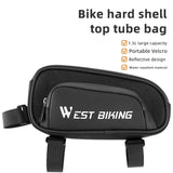 WEST BIKING Waterproof Bicycle Front Frame Bag Reflective Logo MTB Top Tube Bag Multi-Layer Storage Cycling Bag Bike Accessories