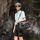 WEST BIKING Waterproof Bicycle Trunk Bag Expandable 13-25L Bike Cargo Carrier Bag 2 Bottle Pockets Rear Rack Travel Suitcase