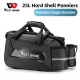 WEST BIKING Waterproof Bicycle Trunk Bag Expandable 13-25L Bike Cargo Carrier Bag 2 Bottle Pockets Rear Rack Travel Suitcase
