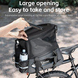 WEST BIKING Waterproof Bicycle Trunk Bag Expandable 13-25L Bike Cargo Carrier Bag 2 Bottle Pockets Rear Rack Travel Suitcase