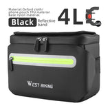 WEST BIKING Waterproof Bike Phone Handlebar Bag Adjustable Touch Screen Support Bicycle Front Bag Quick Release Handle Extension