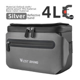WEST BIKING Waterproof Bike Phone Handlebar Bag Adjustable Touch Screen Support Bicycle Front Bag Quick Release Handle Extension