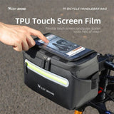 WEST BIKING Waterproof Bike Phone Handlebar Bag Adjustable Touch Screen Support Bicycle Front Bag Quick Release Handle Extension