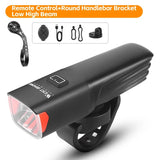 WEST BIKING Wireless Remote Control Headlights 1000 Lumens High/Low Beam Bicycle Front Light Detachable Reversible Lamp Head