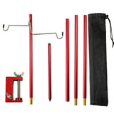 WESTTUNE 4-Section Camping Detachable Light Stand Aluminum Alloy Foldable Lamp Pole Portable Outdoor Light Holder Lamp Hanger