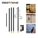 WESTTUNE 4-Section Camping Detachable Light Stand Aluminum Alloy Foldable Lamp Pole Portable Outdoor Light Holder Lamp Hanger