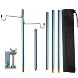 WESTTUNE 4-Section Camping Detachable Light Stand Aluminum Alloy Foldable Lamp Pole Portable Outdoor Light Holder Lamp Hanger