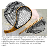 WIFREO Portable Solid Wood Fly Fishing Landing Net Trout Catch and Release Net Quality Wooden Stream Fishing Net Tackle Tool