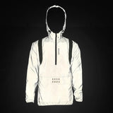 WOSAWE Reflective Men's Jacket Unisex Full Reflective Bike Jacket Running Jacket Breathable Windproof Waterproof Cycling Jacket