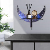 Wall Floating Moon Shelves Wall Floating Wood Shelf In Moon Shape Wear-resistant Moon Shaped Pendants Crescent Wall Shelf For