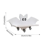 Wall Key Organizer Cartoon Wooden Entryway Hooks Home Décor Accents Shelf With Bat Shape For Living Room Bedroom Entrance Hall