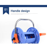 Water Hose Reel Rust Resistant Stainless Steel Handle Portable Space Saving Tool Store Hose