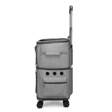 Wheeled Cat Carrier Prime Double Layer for 2 Cats Small Dogs Breathable Comfort Removable Rolling Wheels Trolley Cat Dog Travel