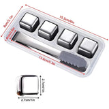 Whiskey Ice Cubes Set Of 4 Whiskey Stones Stainless Steel Refreezable Ice Cubes With Ice Tong And Storage Box Ice Cubes Whiskey