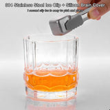 Whiskey Ice Cubes Set Of 4 Whiskey Stones Stainless Steel Refreezable Ice Cubes With Ice Tong And Storage Box Ice Cubes Whiskey