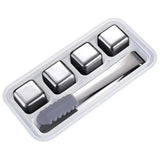 Whiskey Ice Cubes Set Of 4 Whiskey Stones Stainless Steel Refreezable Ice Cubes With Ice Tong And Storage Box Ice Cubes Whiskey