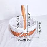 Wicker Basket Picnic Rattan Wicker Basket Garden Harvest Rattan Fruit Basket Storage Basket For Fruit Clothes Food Candy Toys