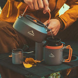 Widesea Camping Coffee Cookware Set Outdoor Tableware Equipment Mug Kettle Pot Cooking Teapot Filter Rack Cup Cauldron Tourism