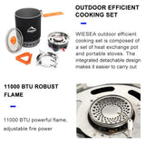 Widesea Camping Cooking System Heat Exchanger Outdoor Gas Stove Burner Tourist Pot Cup Cookware Tableware Tourism Bowler Dishes