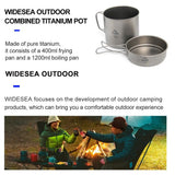 Widesea Camping Portable Mug Titanium Cooking 1100ML Pot Pan Folding Handles Hiking Outdoor Ultralight Tableware Cookware
